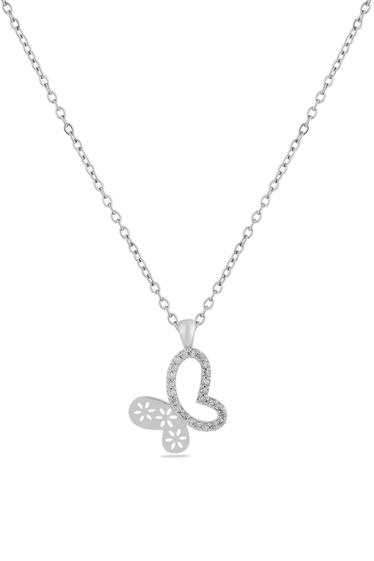 Kelebek Zirkon Kolye SILVER 45 cm Fiyatı, Yorumları ve Özellikleri