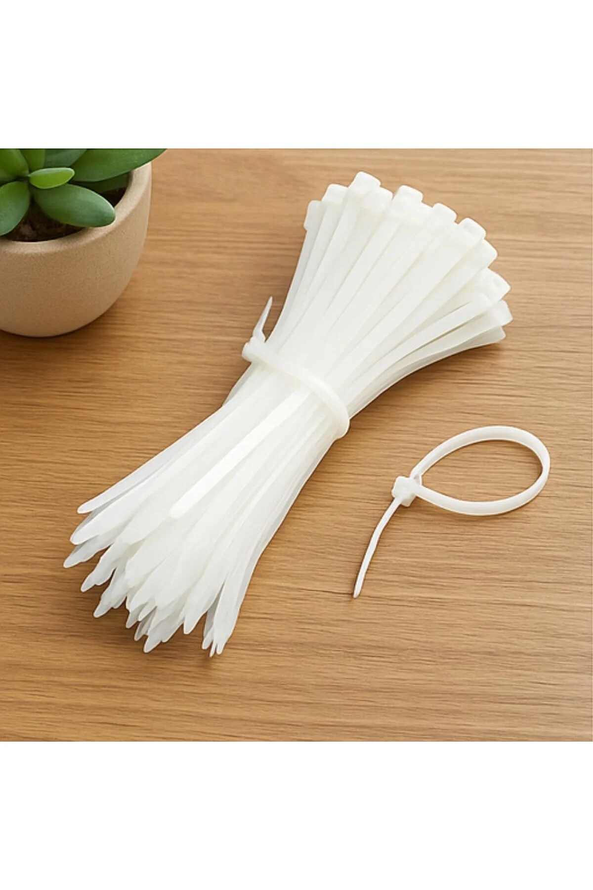 Kelepçe Seti Beyaz 100 Adet 15 cm - Naylon Kablo Bağı 150 mm (3,6