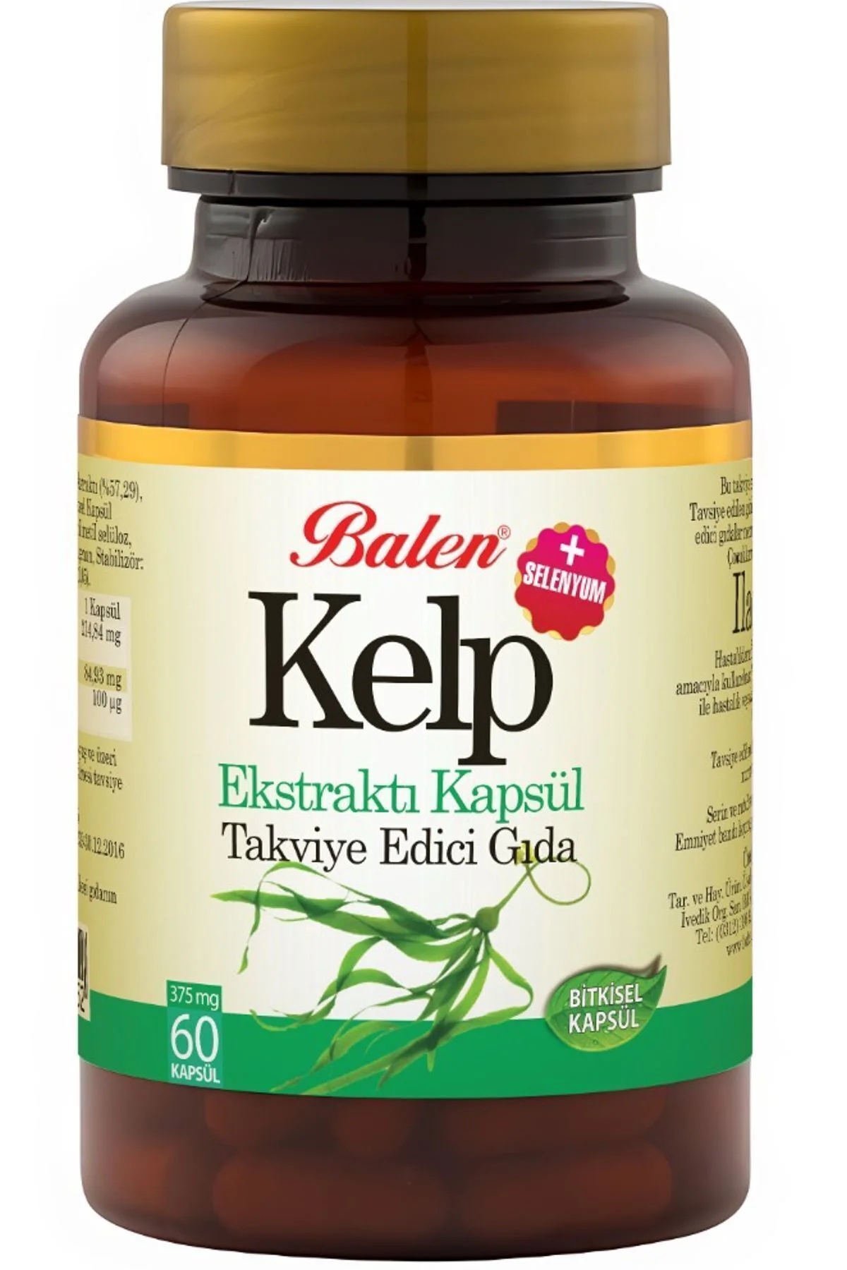Kelp Ekstraktı - Selenyum Kapsül 375Mg 60 Adet Kapsül