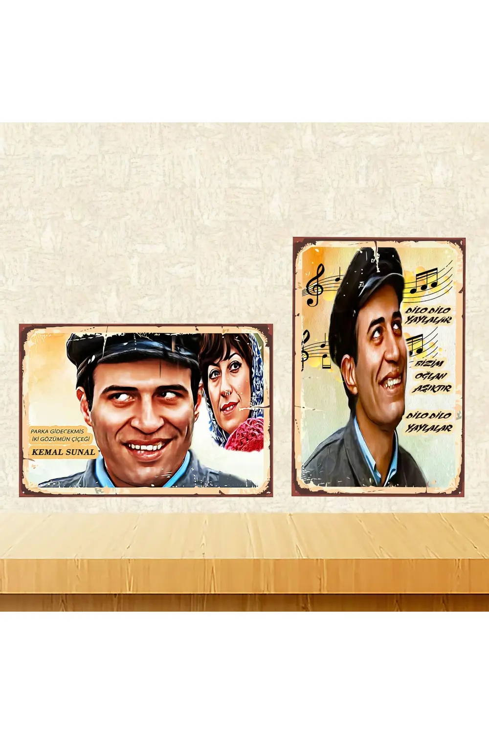 Kemal Sunal Ayşen Gruda Temalı 20 x 30 CM MDF Ahşap Duvar Tablosu