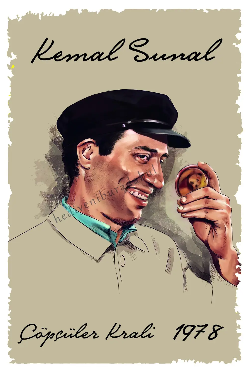 Kemal Sunal Yeşilçam Temalı Ahşap Tablo / Poster