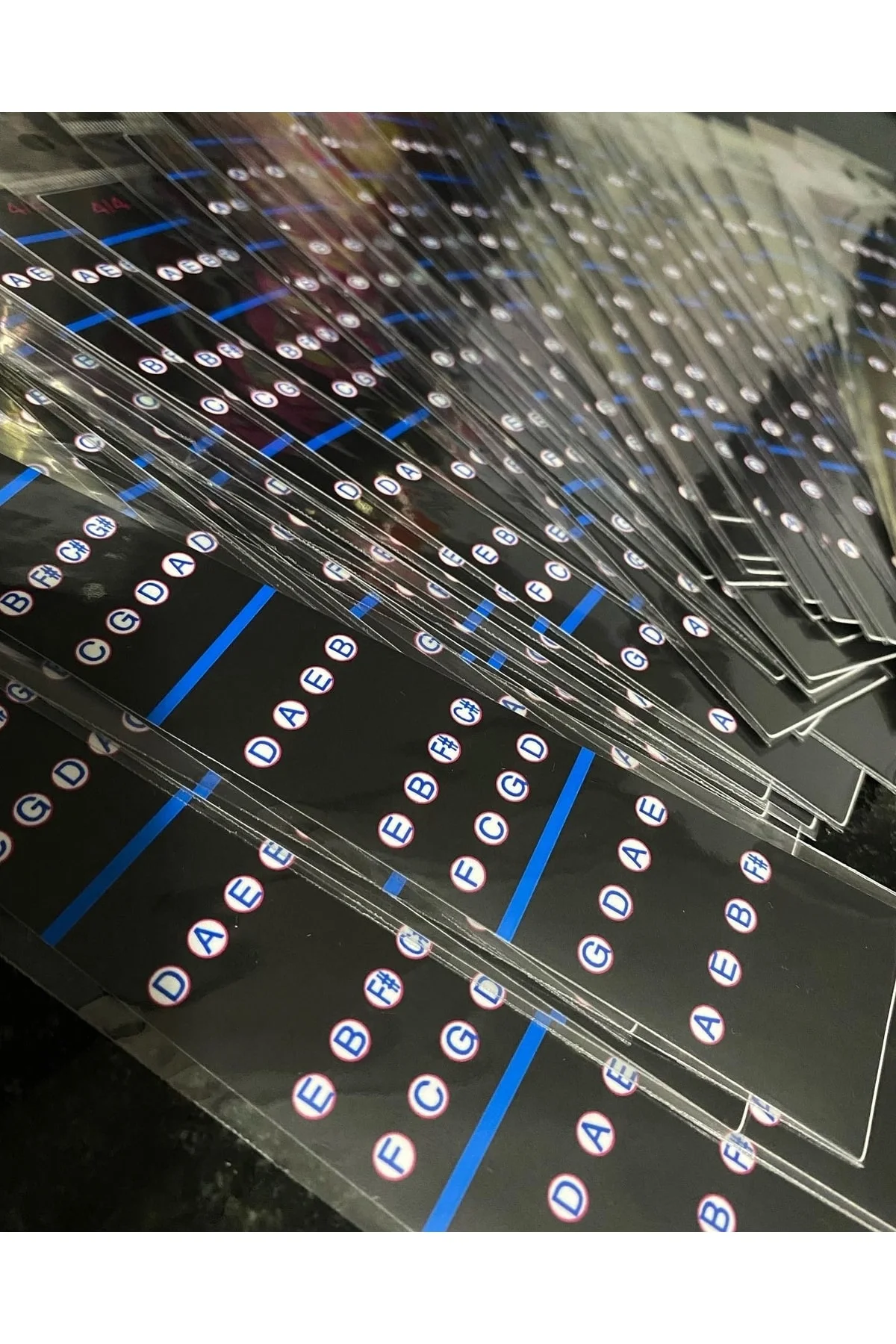 Keman Klavye Sticker Tam Boy 4/4 Ebat Içindir