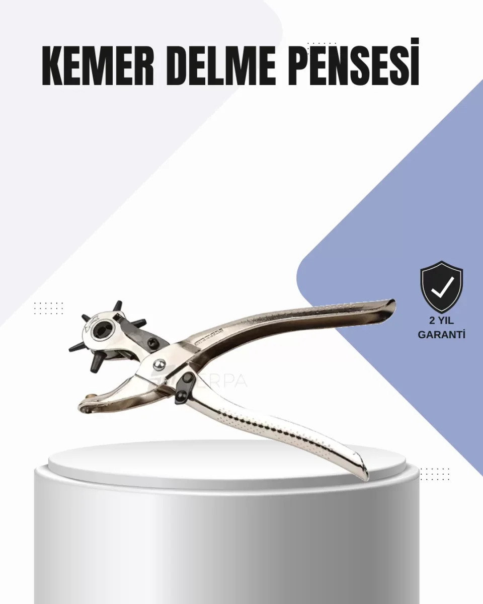 Kemer Delme Pensesi Çok Amaçlı 6 Farklı Delik Boyu Ayarlı Deri De