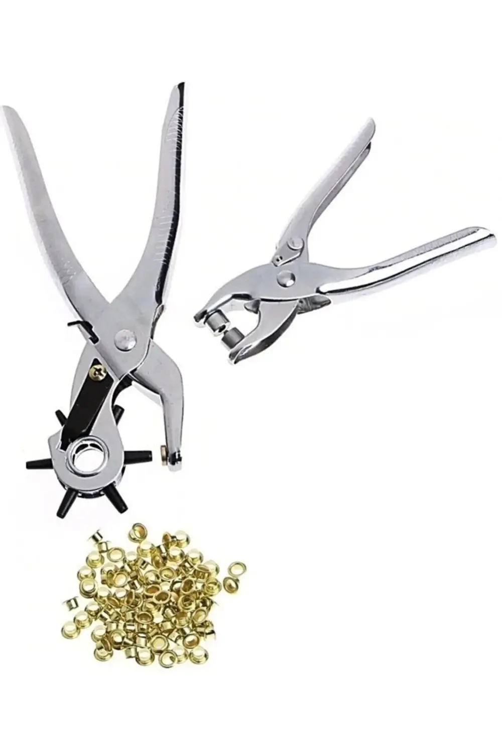 Kemer Delme ve Perçin Pensesi Ikli Set Deri Plastik Delici