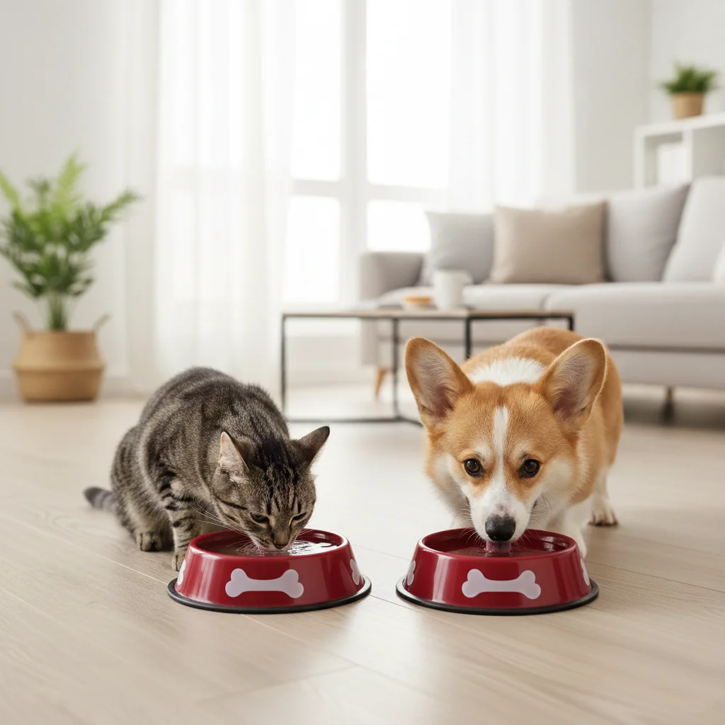 Kemik Desenli Metal Kedi Köpek Mama Kabı Paslanmaz Çelik 16 cm Su