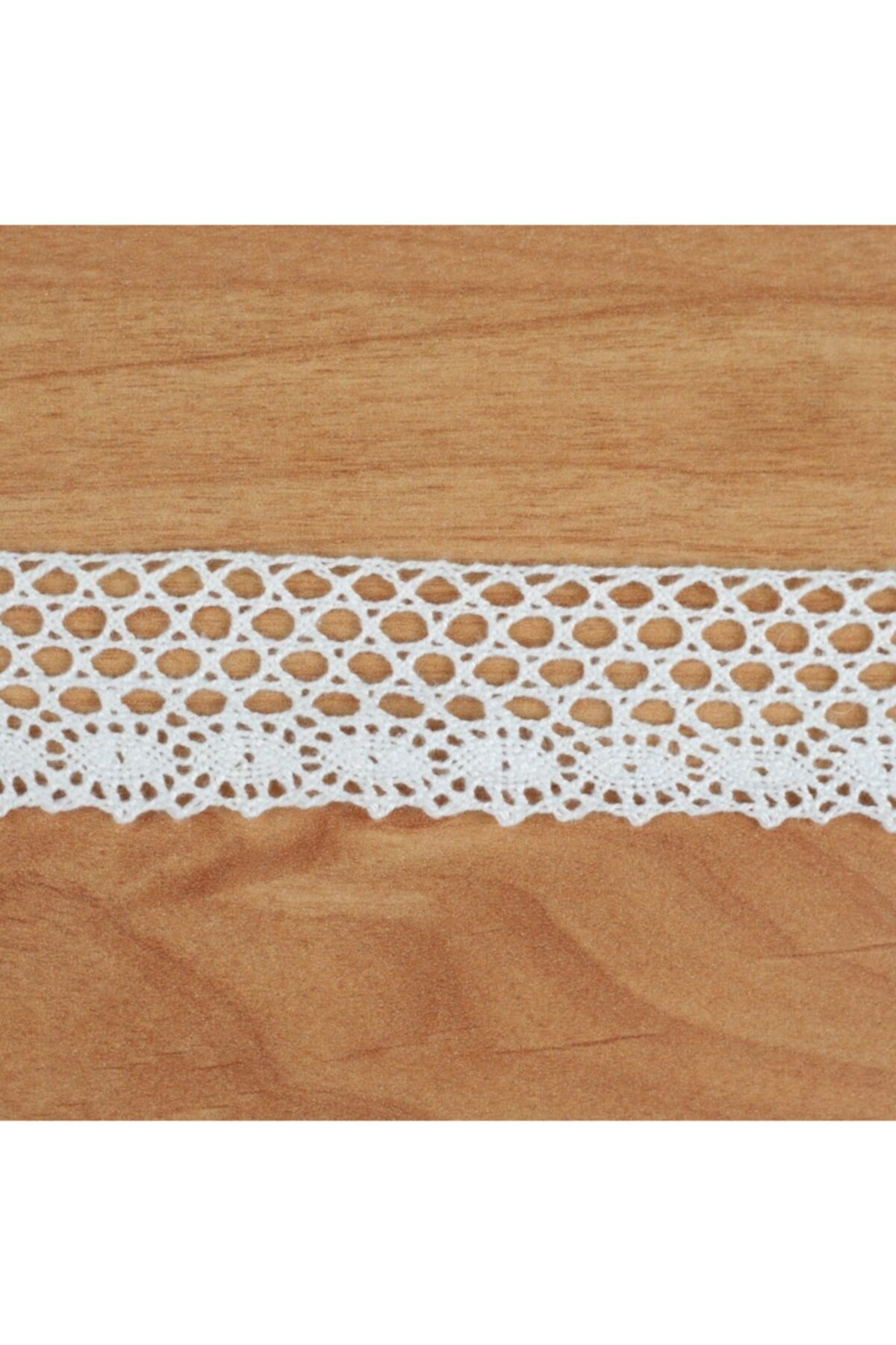 Tuhafiyecimiz Beyaz Kenar Pamuk Dantel 28Mm 10Mt