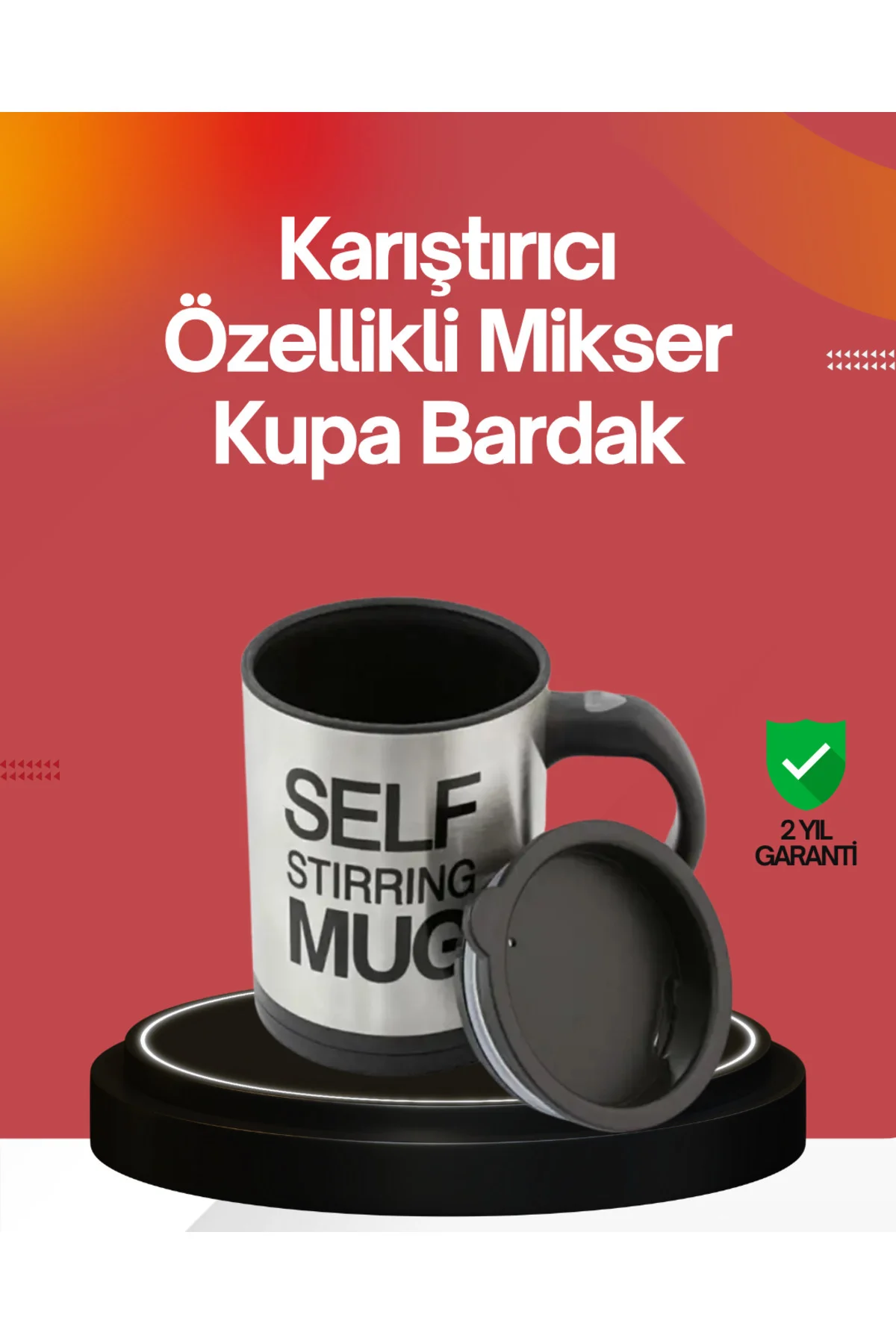 Kendi Kendini Karıştıran Termos Kupa | Güçlü Motor ve Çift Katman
