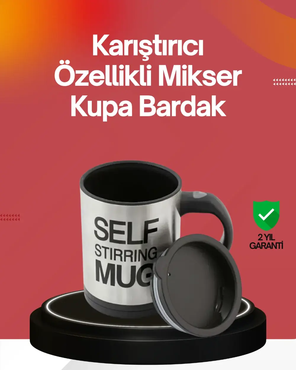 Kendi Kendini Karıştıran Termos Kupa | Güçlü Motor ve Çift Katman