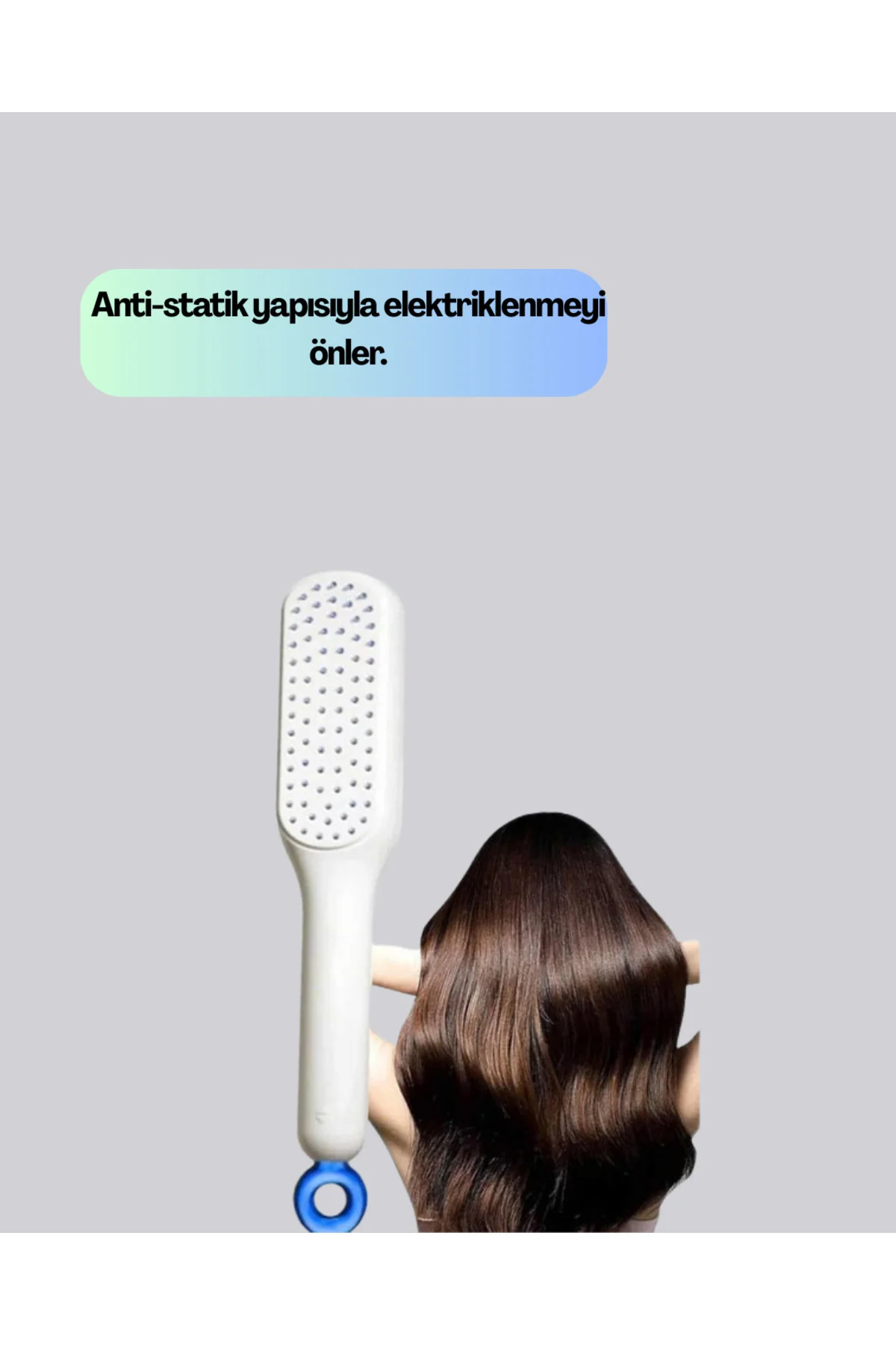 Kendi Kendini Temizleyen Saç Tarağı – Anti-Statik, Silikon Uçlu, 