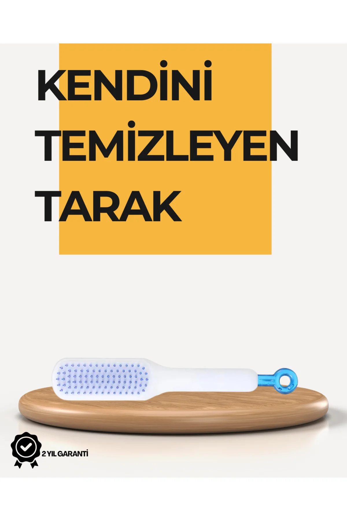 Kendi Kendini Temizleyen Saç Tarağı – Anti-Statik, Silikon Uçlu, 