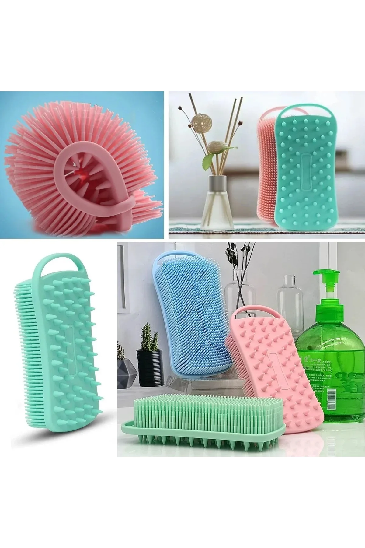 Kendiliğinden Askılı Peeling ve Masaj Etkili Silikon Banyo Vücut Fırçası