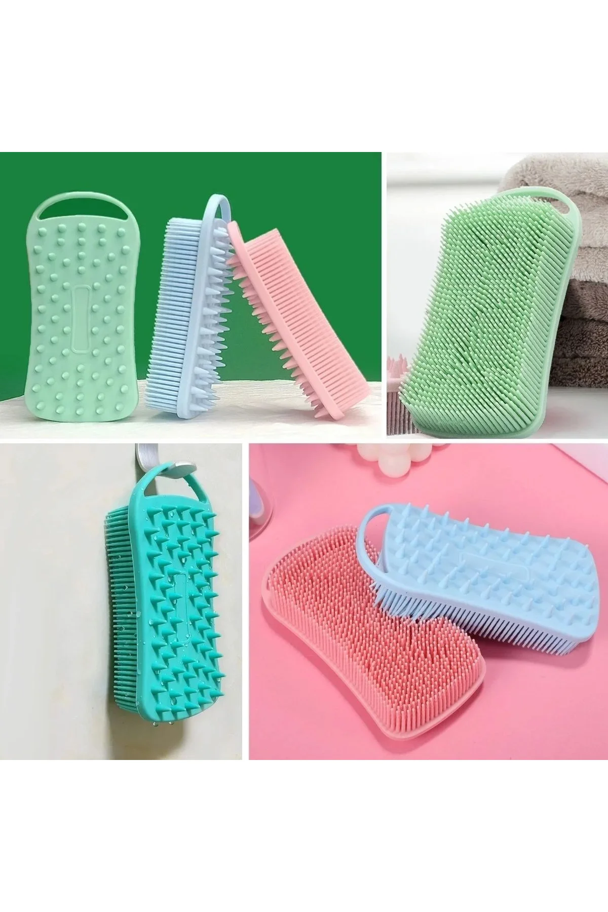 Kendiliğinden Askılı Peeling ve Masaj Etkili Silikon Banyo Vücut Fırçası