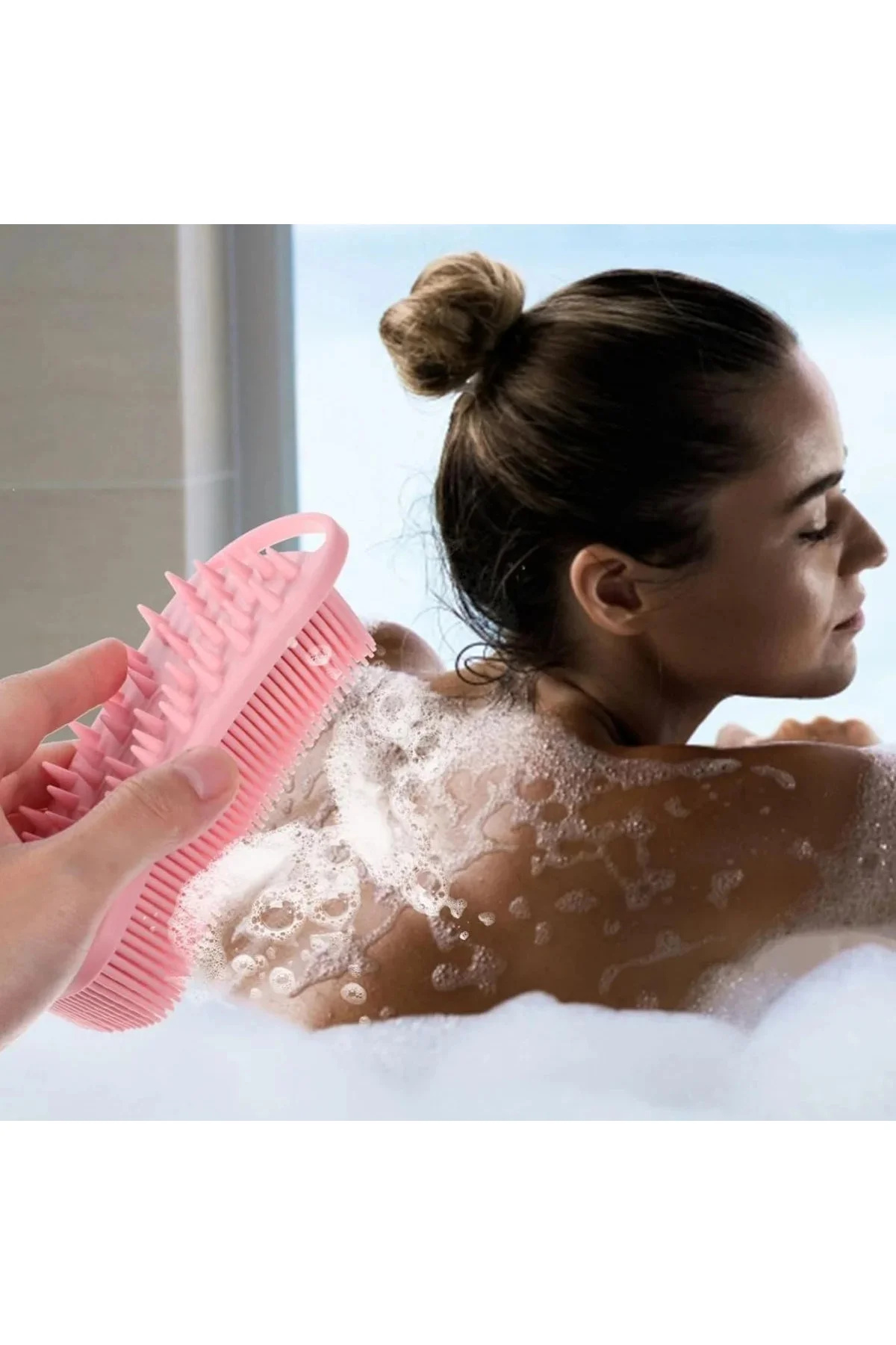 Kendiliğinden Askılı Peeling ve Masaj Etkili Silikon Banyo Vücut Fırçası