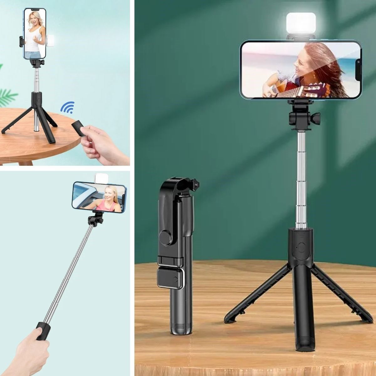 Kendiliğinden Işıklı Masaüstü Tripod Olabilen Telefon Tutuculu Ka Kendiliğinden Işıklı Masaüstü Tripod Olabilen Telefon Tutuculu Ka