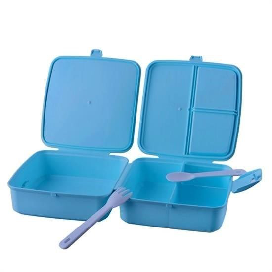 Kendiliğinden Kaşık Çatallı Beslenme Kutusu 4 Bölmeli Çocuk Besle Kendiliğinden Kaşık Çatallı Beslenme Kutusu 4 Bölmeli Çocuk Besle