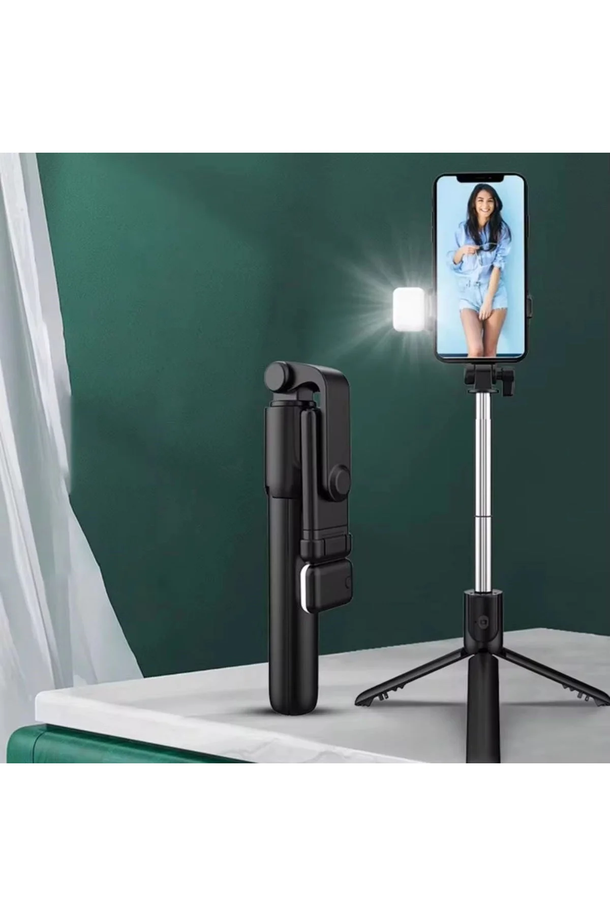 Kendiliğinden Led Işıklı Kumandalı Uzayabilen Selfie Çubuğu,masa Üstü Tripod Fiyatı, Yorumları ve Özellikleri