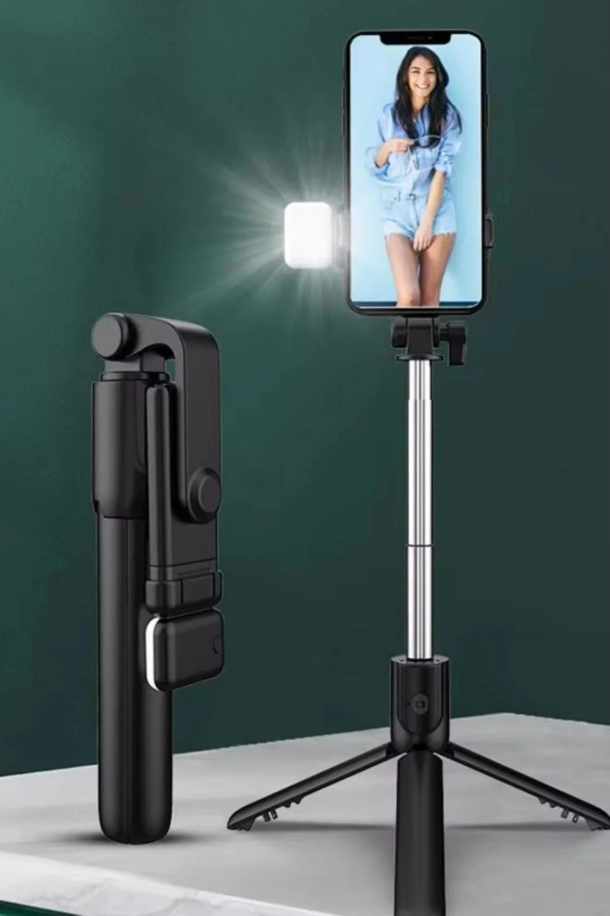 Kendiliğinden Led Işıklı Kumandalı Uzayabilen Selfie Çubuğu,masa Üstü Tripod Fiyatı, Yorumları ve Özellikleri