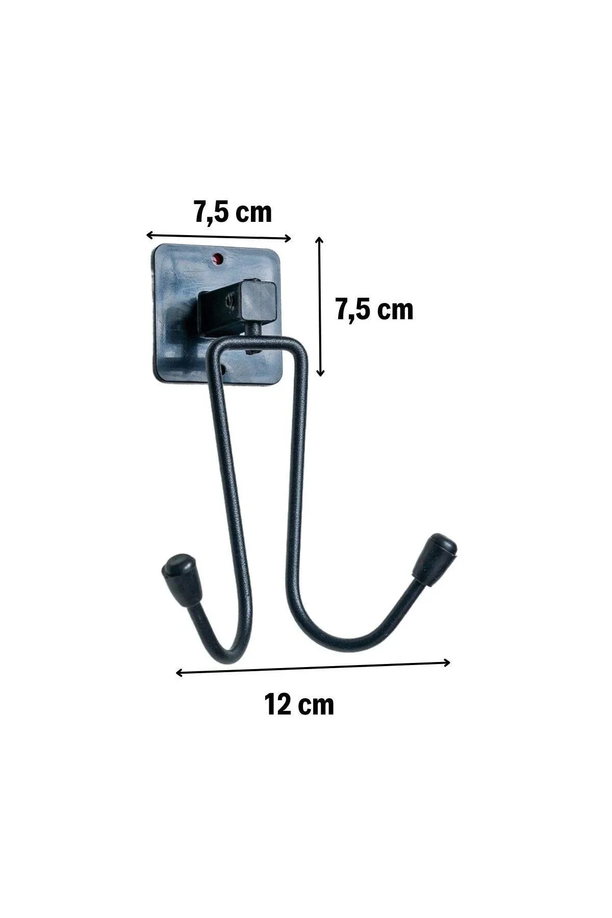 Kendiliğinden Yapışkanlı Siyah Paslanmaz Metal Bornoz ve Havlu Askılığı