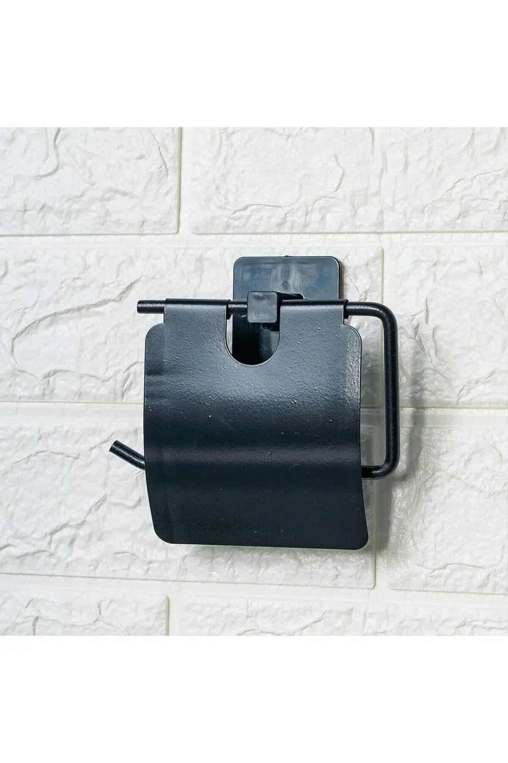 Kendiliğinden Yapışkanlı Siyah Paslanmaz Metal Kapaklı Tuvalet Ka