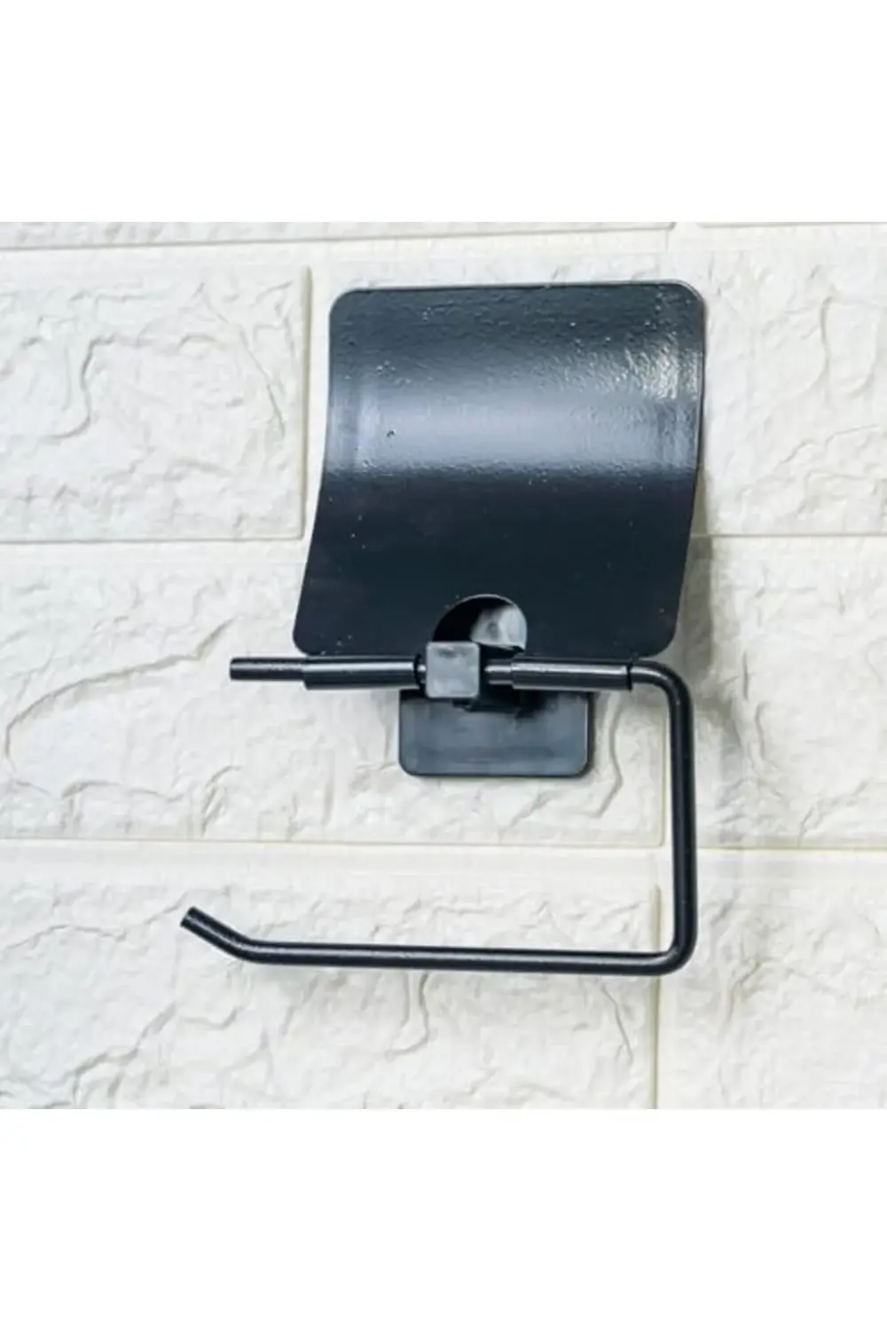 Kendiliğinden Yapışkanlı Siyah Paslanmaz Metal Kapaklı Tuvalet Ka