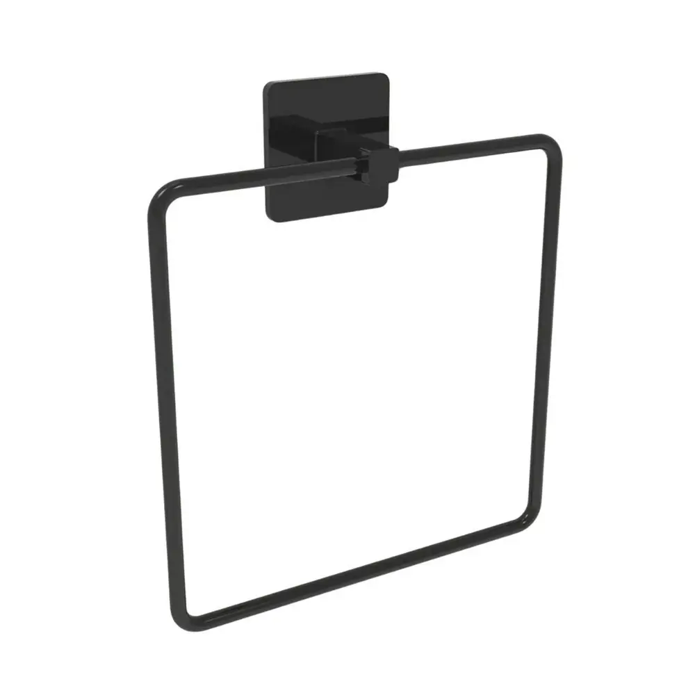 Kendiliğinden Yapışkanlı Siyah Paslanmaz Metal Kare Havluluk Kendiliğinden Yapışkanlı Siyah Paslanmaz Metal Kare Havluluk