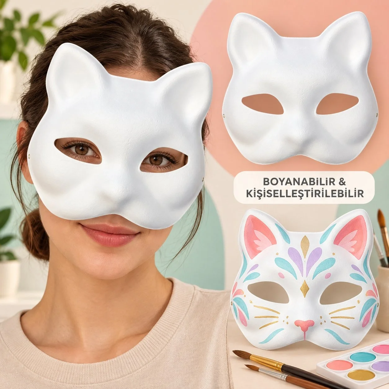 Kendin Tasarla Kişiselleştirilebilir Boyanabilir Kedi Maskesi Kendin Tasarla Kişiselleştirilebilir Boyanabilir Kedi Maskesi Fiyatı, Yorumları ve Özellikleri