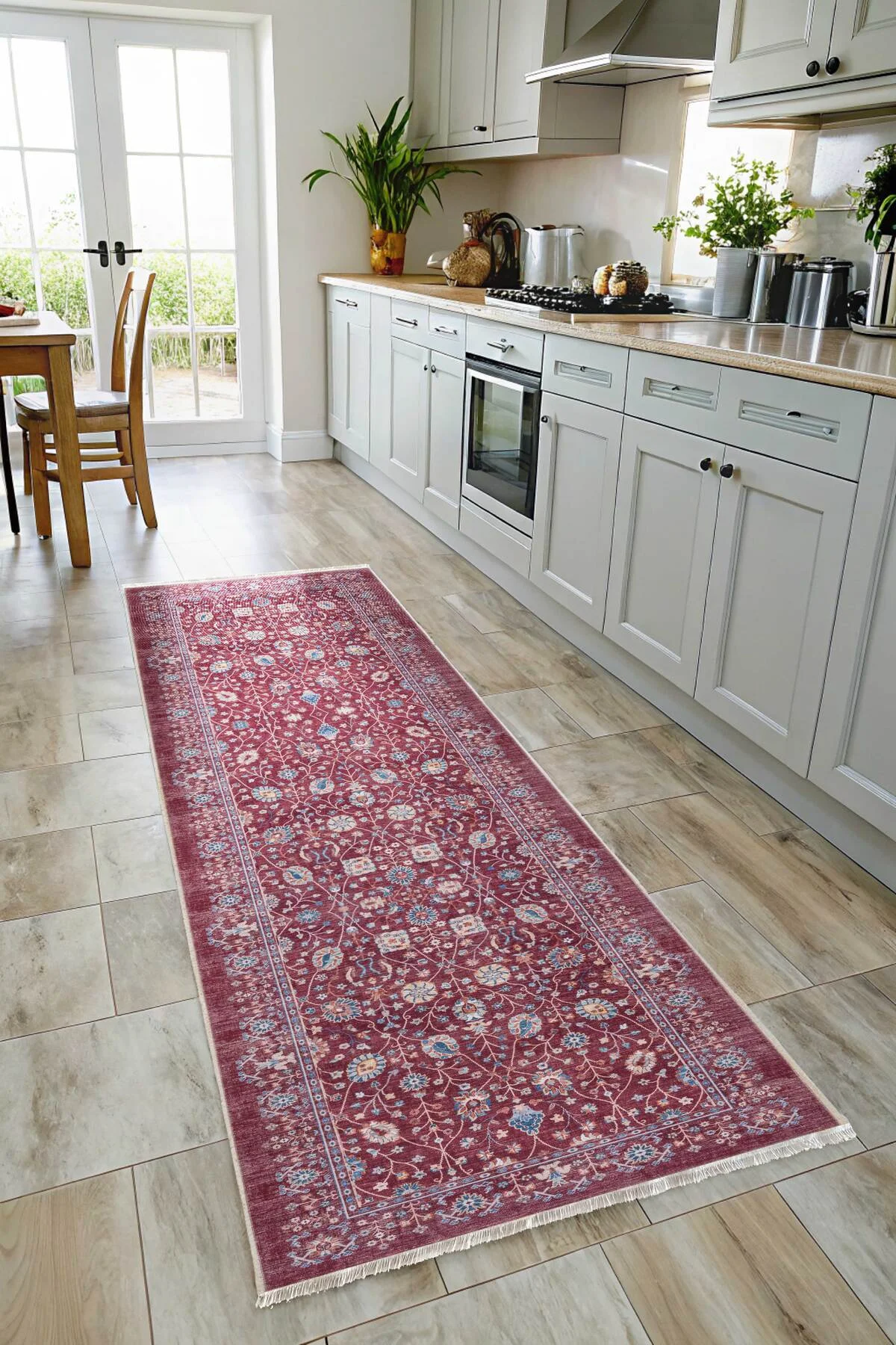 Kendinden saçaklı eskitme kiremit şönil halı kilim yolluk yıkanabilir kaymaz taban salon mutfak Kendinden saçaklı eskitme kiremit şönil halı kilim yolluk yıkanabilir kaymaz taban salon mutfak