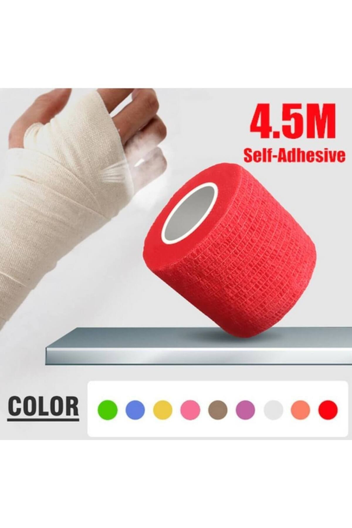 Dedeks Kendinden Yapişkanli Elastik Coban Bandaj Kirmizi Renkli 5 Cm Yap