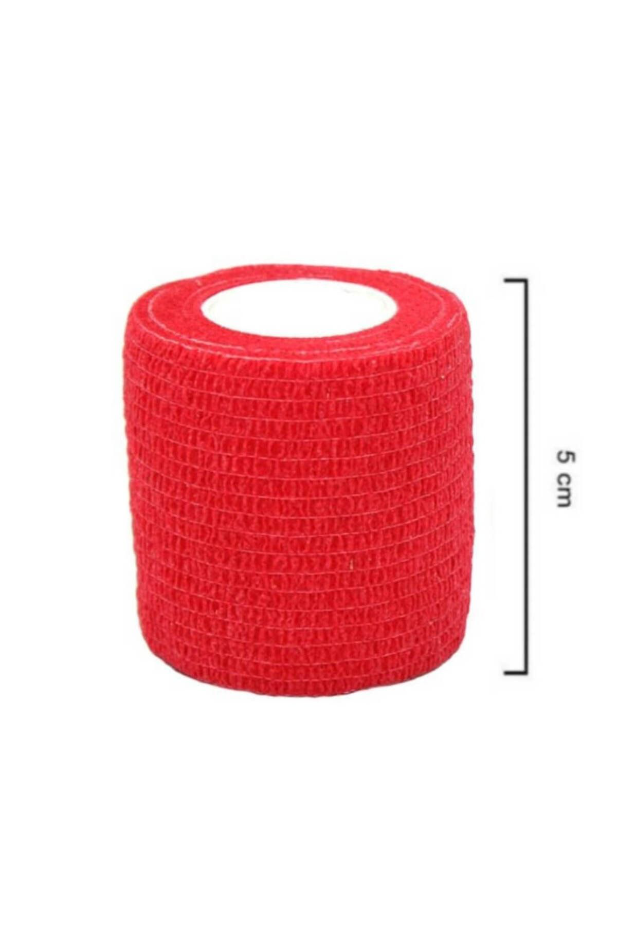 Dedeks Kendinden Yapişkanli Elastik Coban Bandaj Kirmizi Renkli 5 Cm Yap