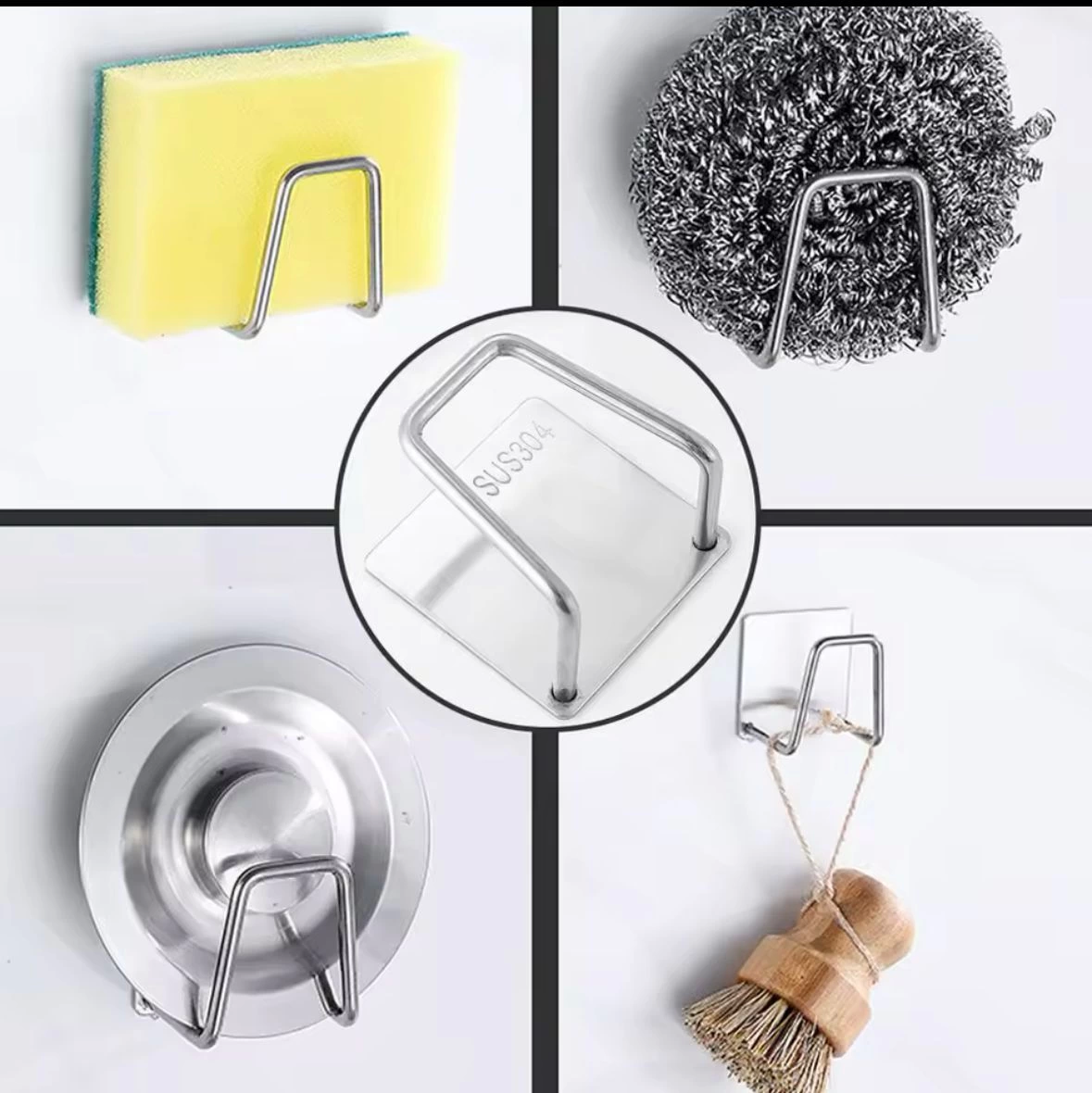 Just Cheap Store Kendinden Yapışkanlı Çelik Drenaj Rafı , Askı