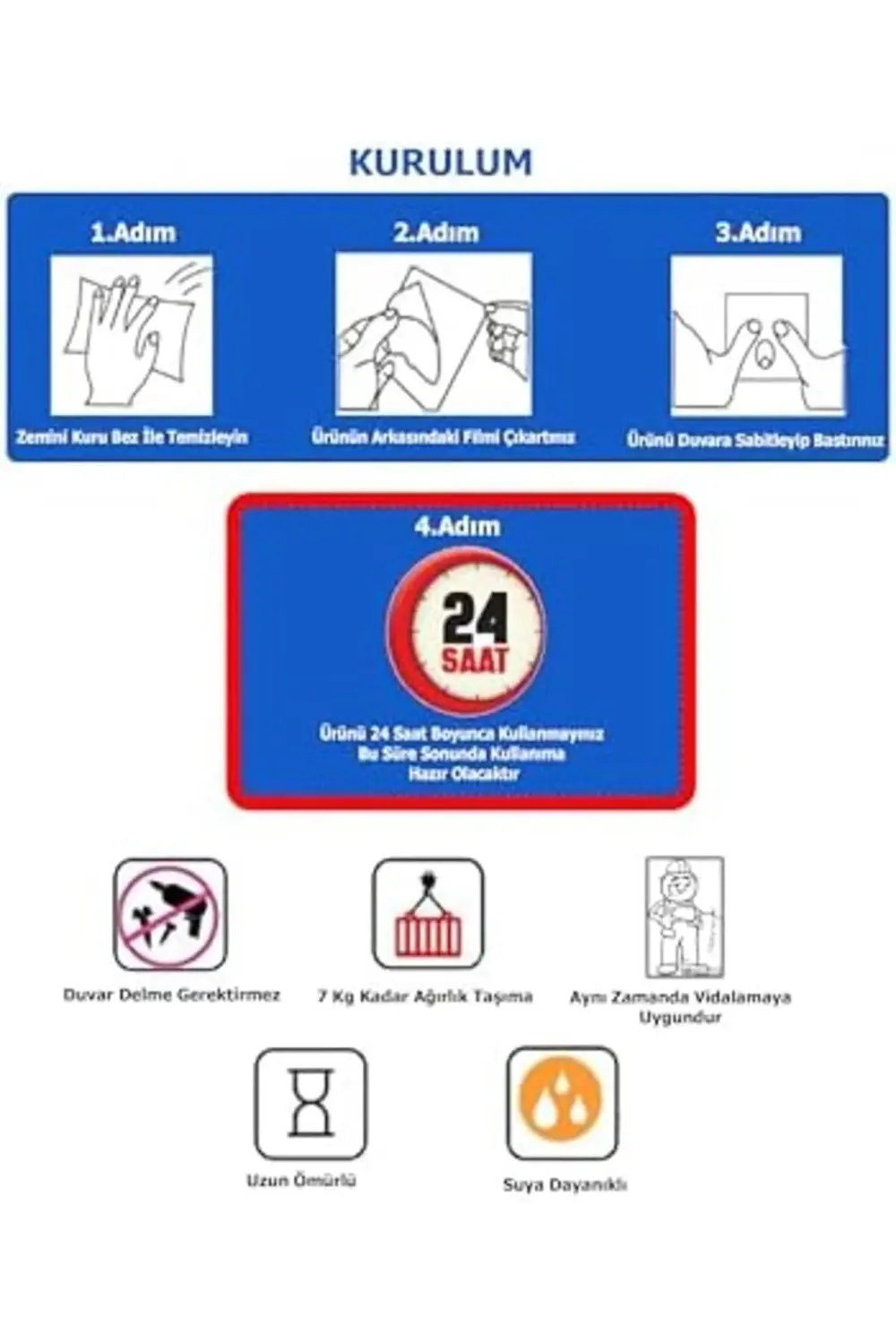 Kendinden Yapışkanlı 4'lü Askılık Mat Siyah 395519