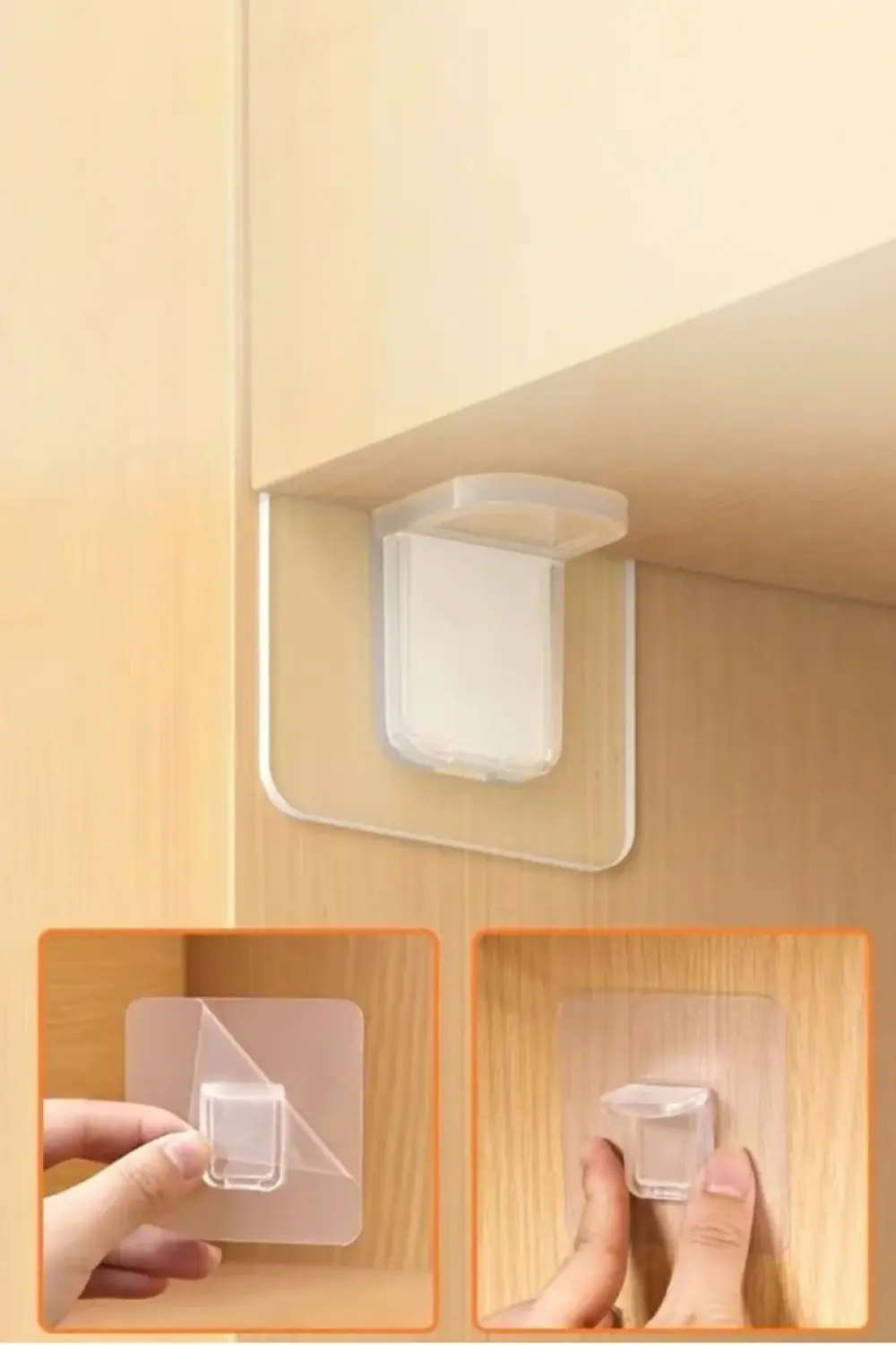 Kendinden Yapışkanlı Raf Tutucu Şeffaf 4 Adet Köşe Tutucu