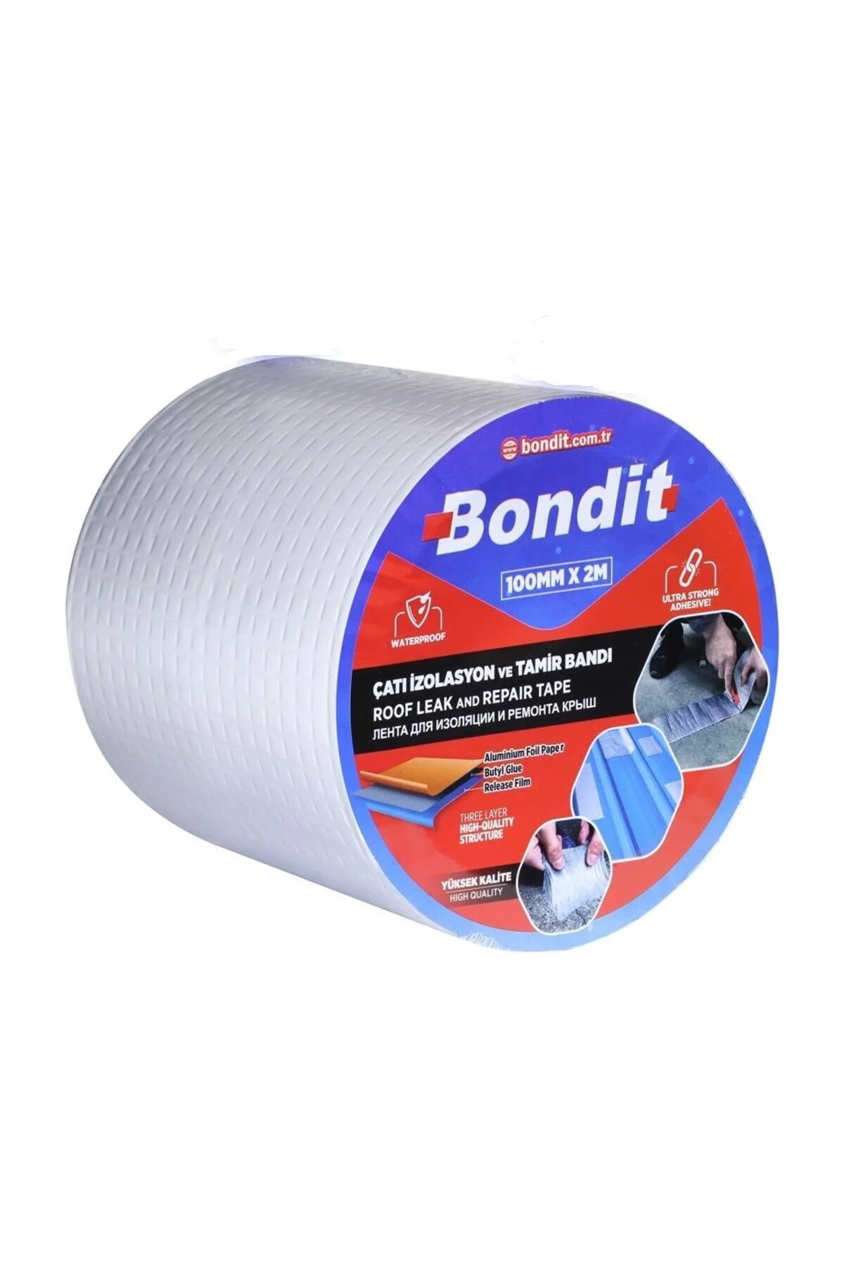 Kendinden Yapışkanlı Çatı Izolasyon Ses Su Yalıtım Tamir Çamur Bandı 10 cm Metre 2 Metre x 10 cm