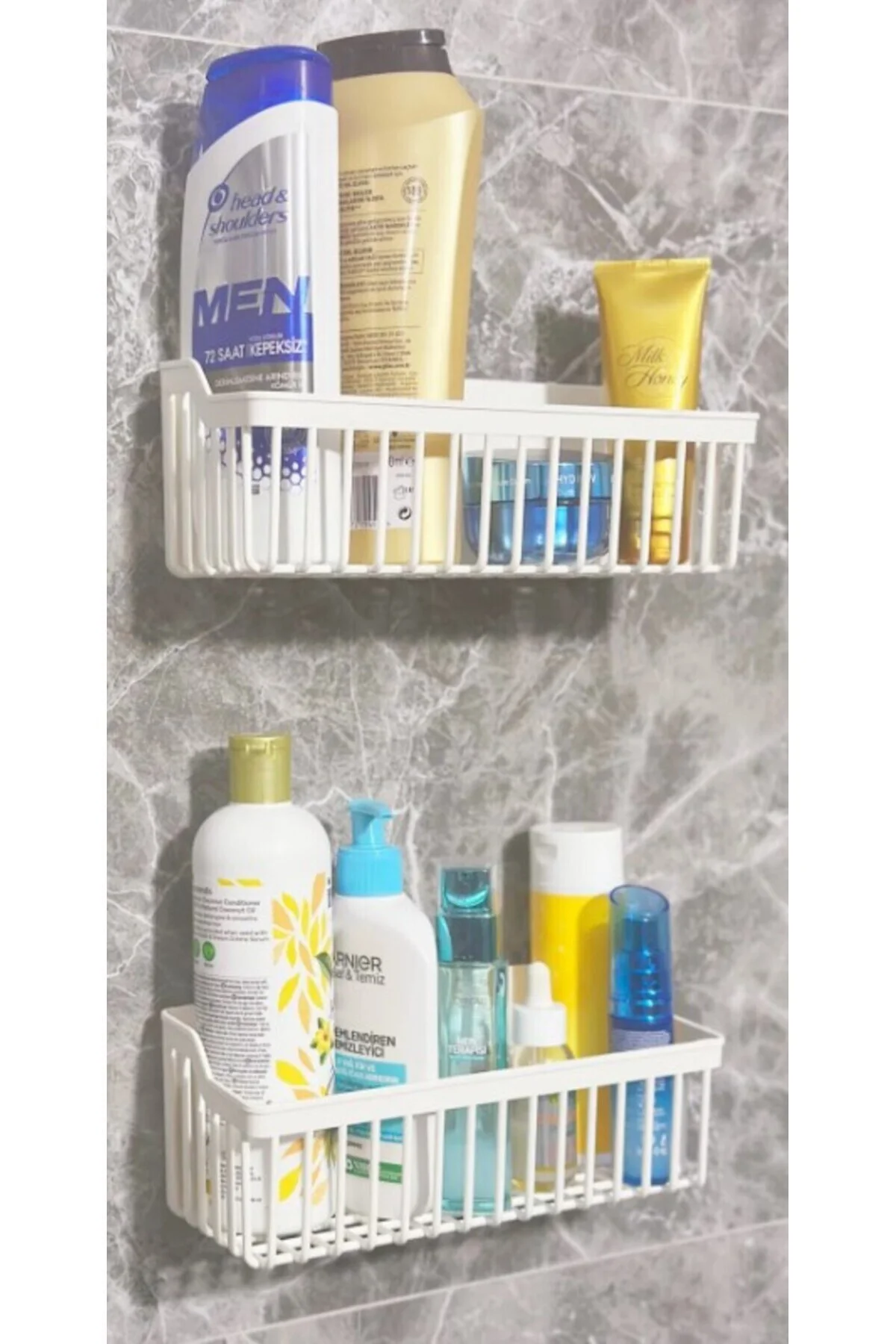 Kendinden Yapışkanlı Mutfak & Banyo Organizeri – 2’li Plastik Raf