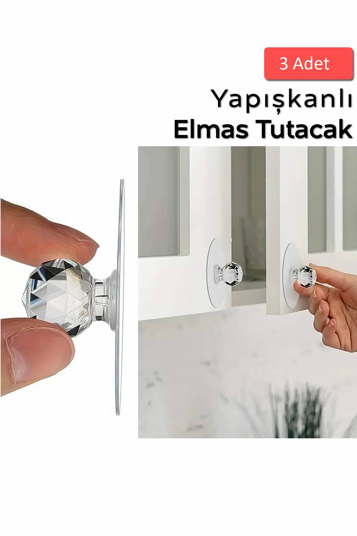 Kendinden Yapışkanlı Çekmece & Dolap Düğmesi – Çok Amaçlı Dolap K