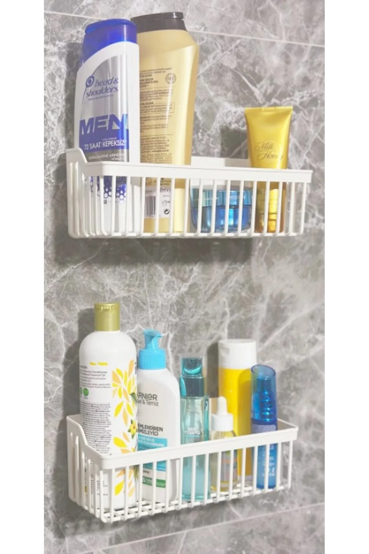 Kendinden Yapışkanlı Mutfak & Banyo Organizeri – 2’li Plastik Raf