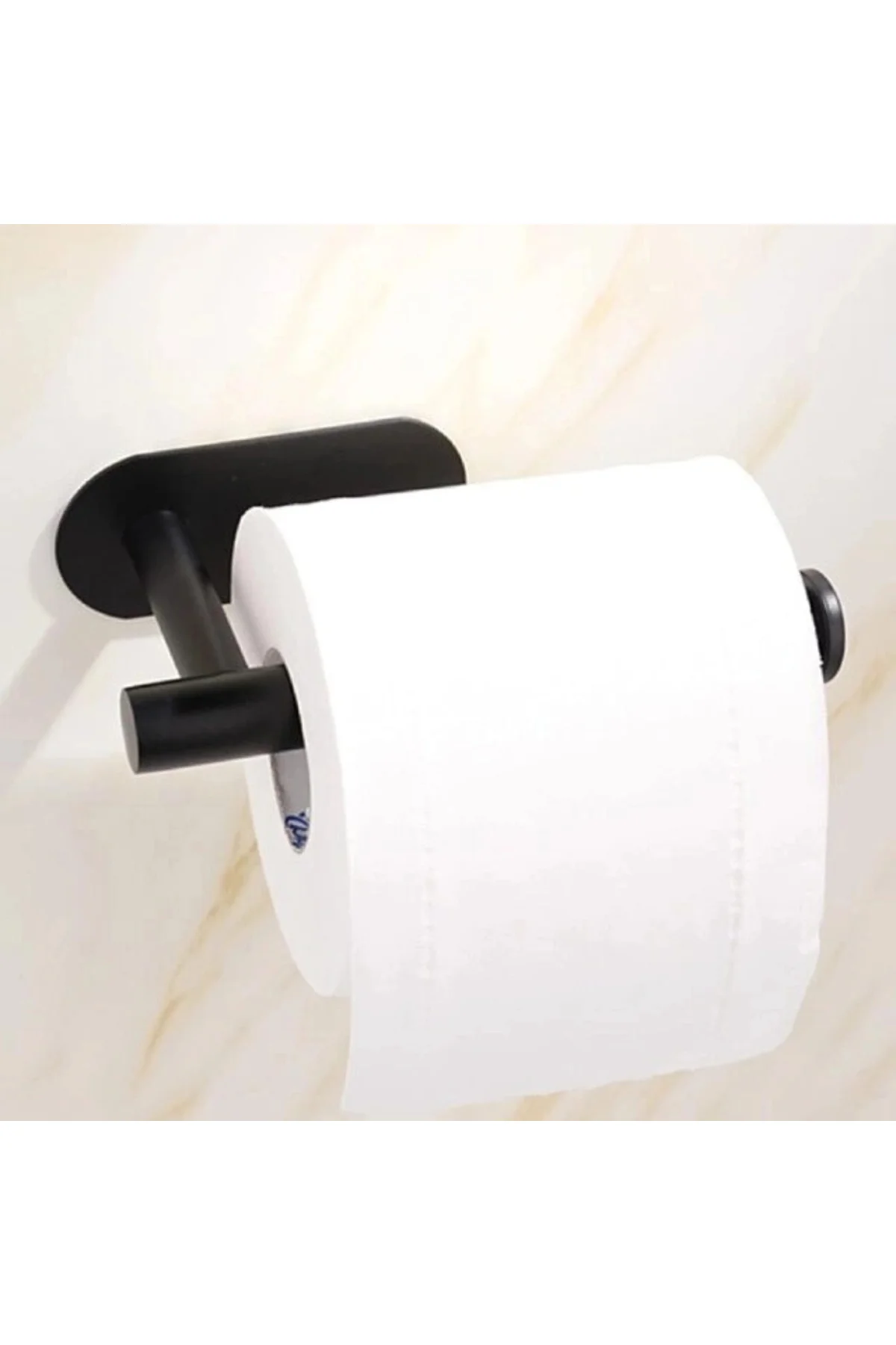 Kendinden Yapışkanlı Tuvalet Kağıtlığı – Mat Siyaodern Banyo Rulo Askısı