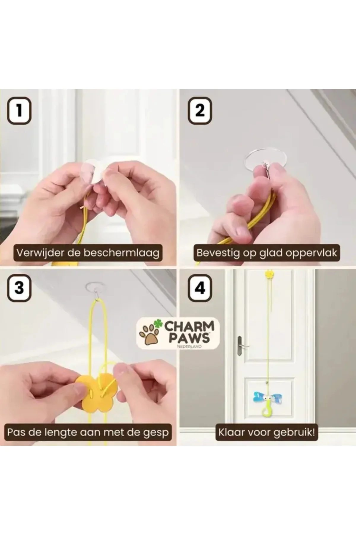 Kendinden Yapışkanlı, Zilli, Elastik, Asılı Kedi Oyuncağı, Kedi O