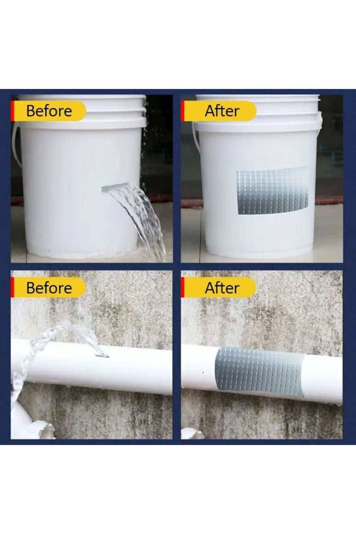 Kendinden Yapışkanlı Çatı Izolasyon Ses Su Yalıtım Tamir Çamur Bandı 10 cm Metre 2 Metre x 10 cm