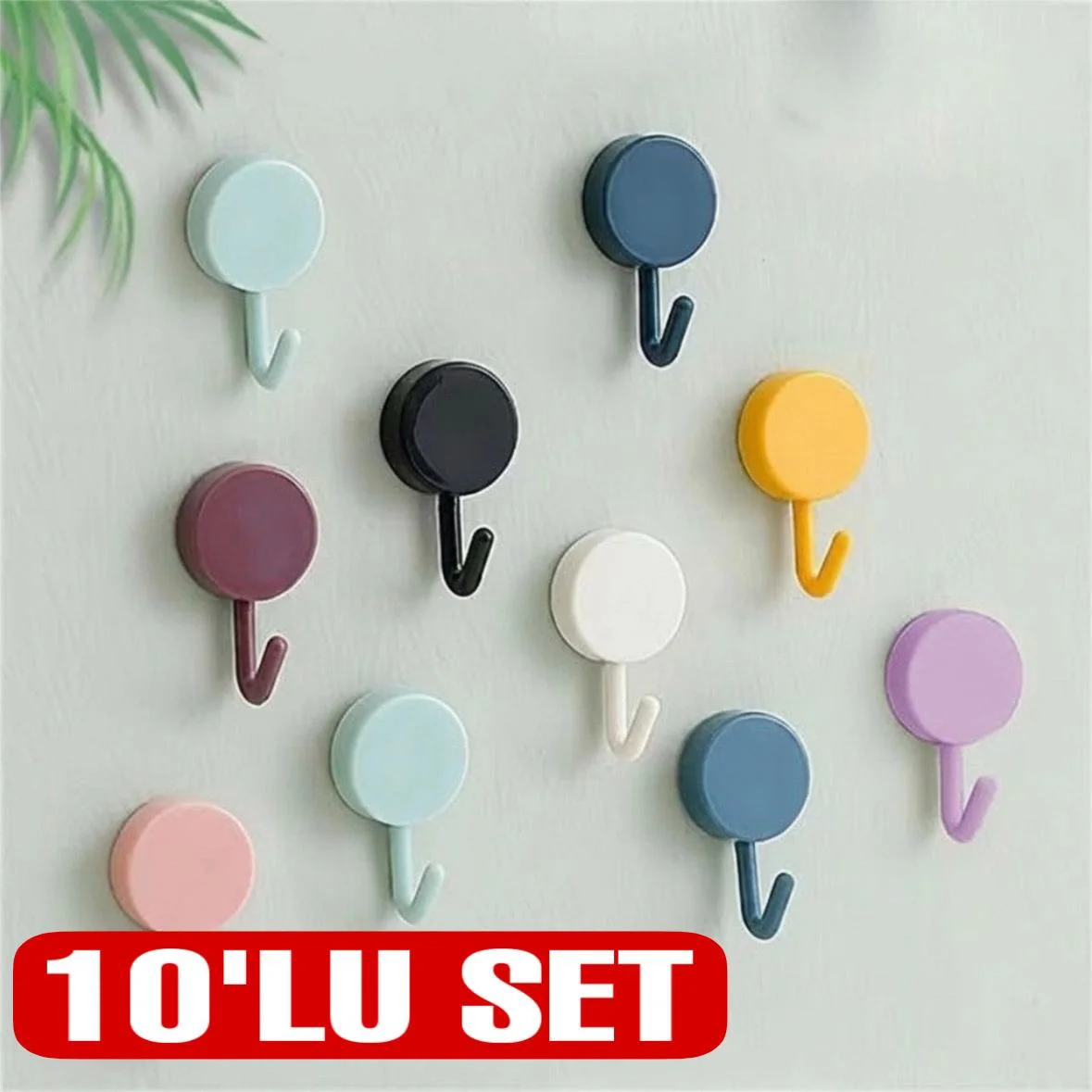 Kendinden Yapışkanlı Renkli Duvar Askısı (10lu Set) - İzsiz ve Dekoratif Duvar Düzenleyici Kendinden Yapışkanlı Renkli Duvar Askısı (10lu Set) - İzsiz ve Dekoratif Duvar Düzenleyici
