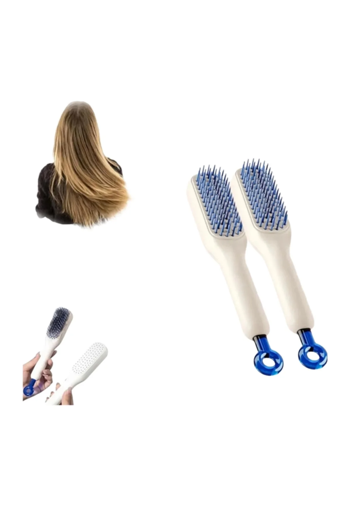 Kendini Temizleyen Masajlı Saç Tarağı – Anti-statik, Ergonomik Ta