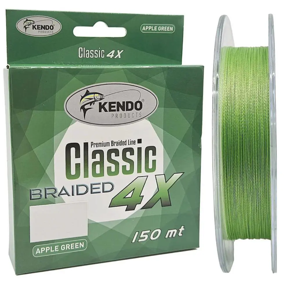 Kendo Classic 150m 4x 4 Kat Örgü İp Olta Misinası Apple Green Kendo Classic 150m 4x 4 Kat Örgü İp Olta Misinası Apple Green