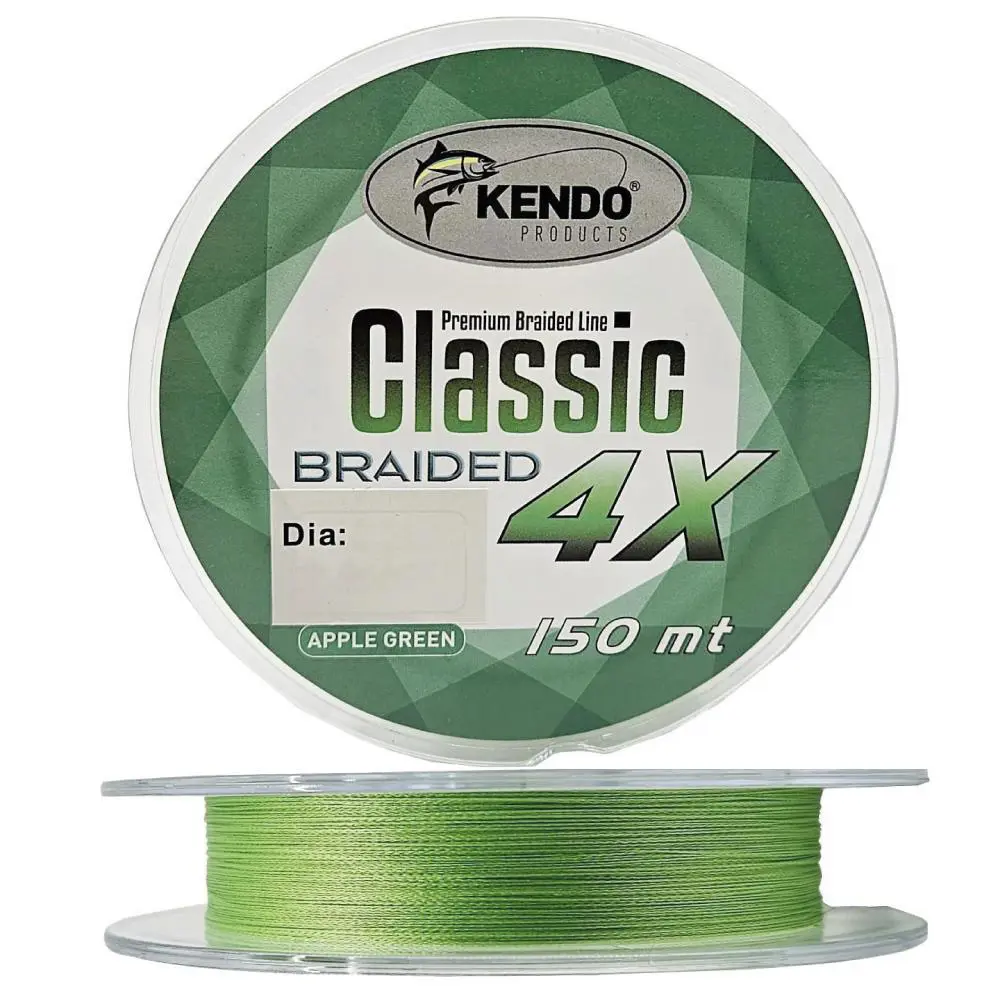 Kendo Classic 150m 4x 4 Kat Örgü İp Olta Misinası Apple Green Kendo Classic 150m 4x 4 Kat Örgü İp Olta Misinası Apple Green