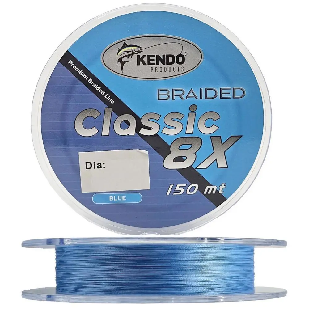 Kendo Classic 150m 8x 8 Kat Örgü İp Olta Misinası Blue