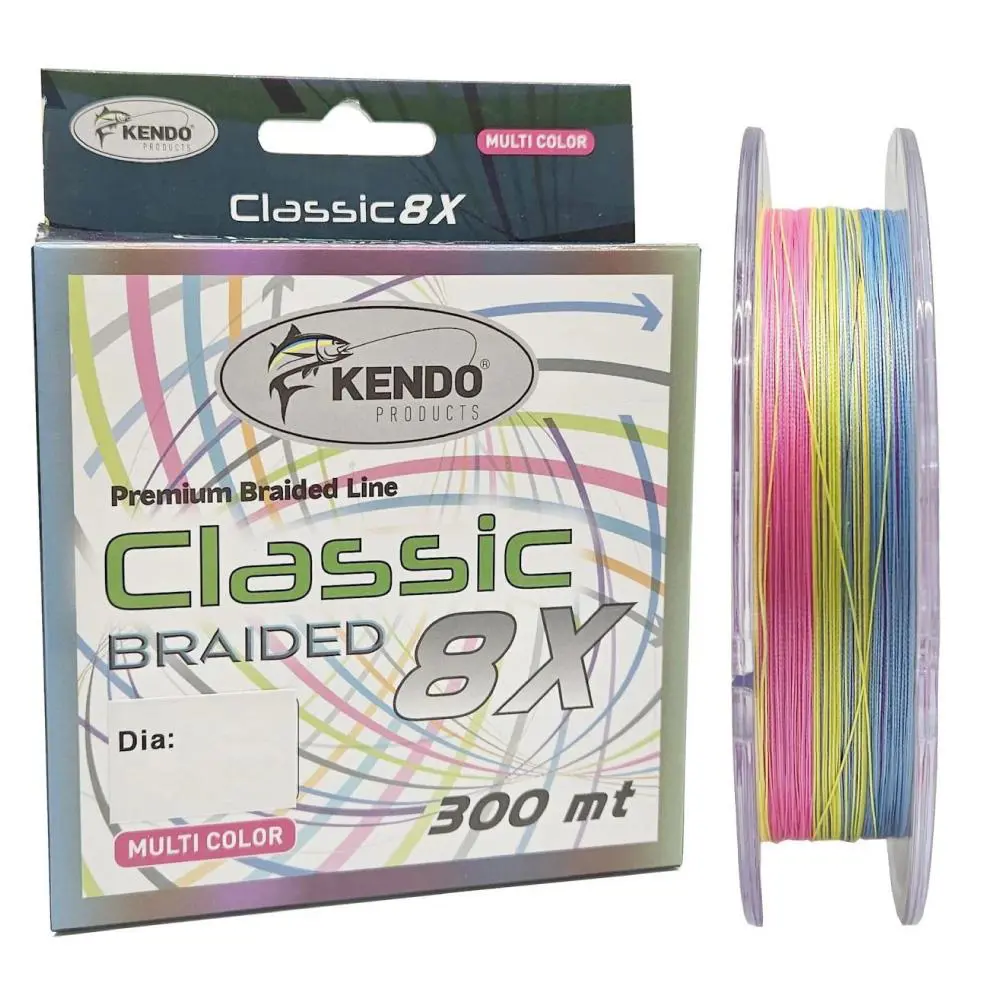 Kendo Classic 300m 8x 8 Kat Örgü İp Olta Misinası Multicolor
