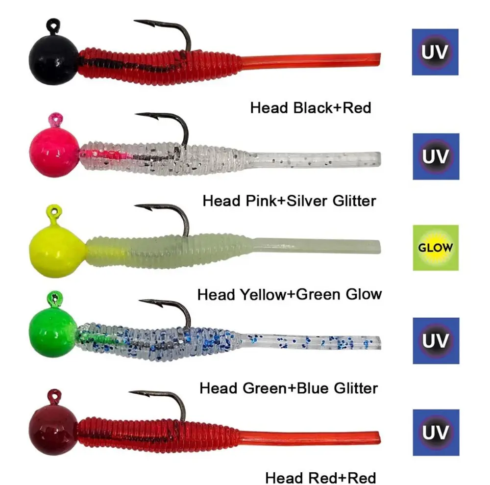 Kendo Hook Worm Jighead+Lrf Silikonu 2gr+4.5cm 5 Adet Head Green+