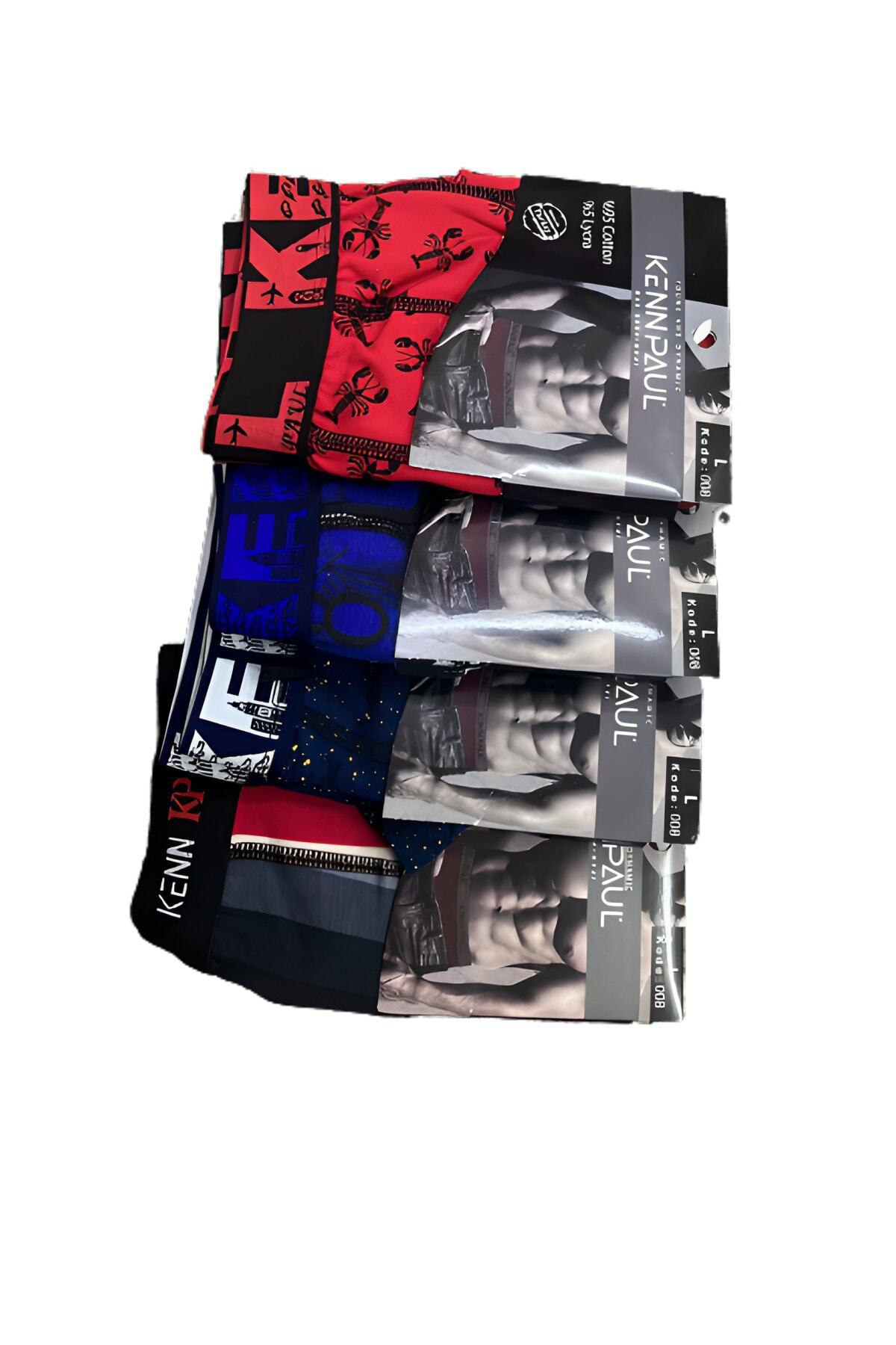 Kenn Paul 12 Adet Desenli Likralı Boxer