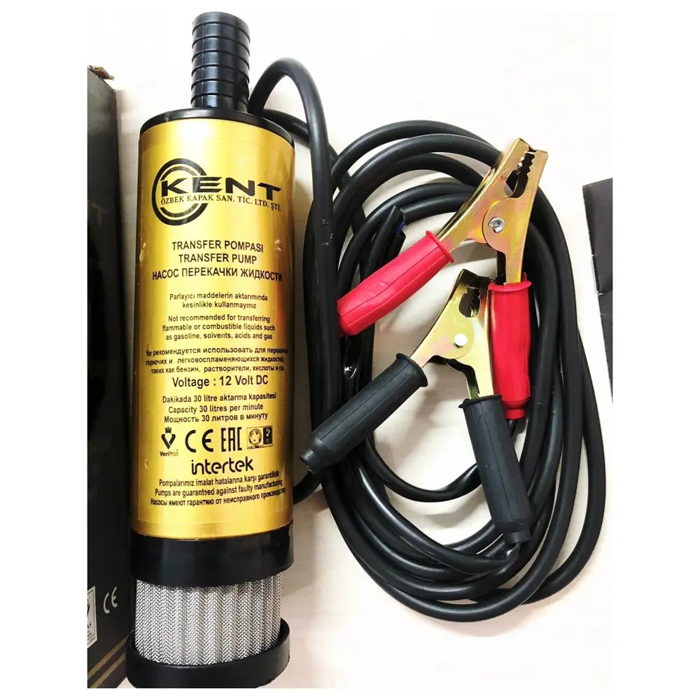 Kent Filtreli Büyük 12 Volt Mazot Pompası Sıvı Aktarım Transfer P