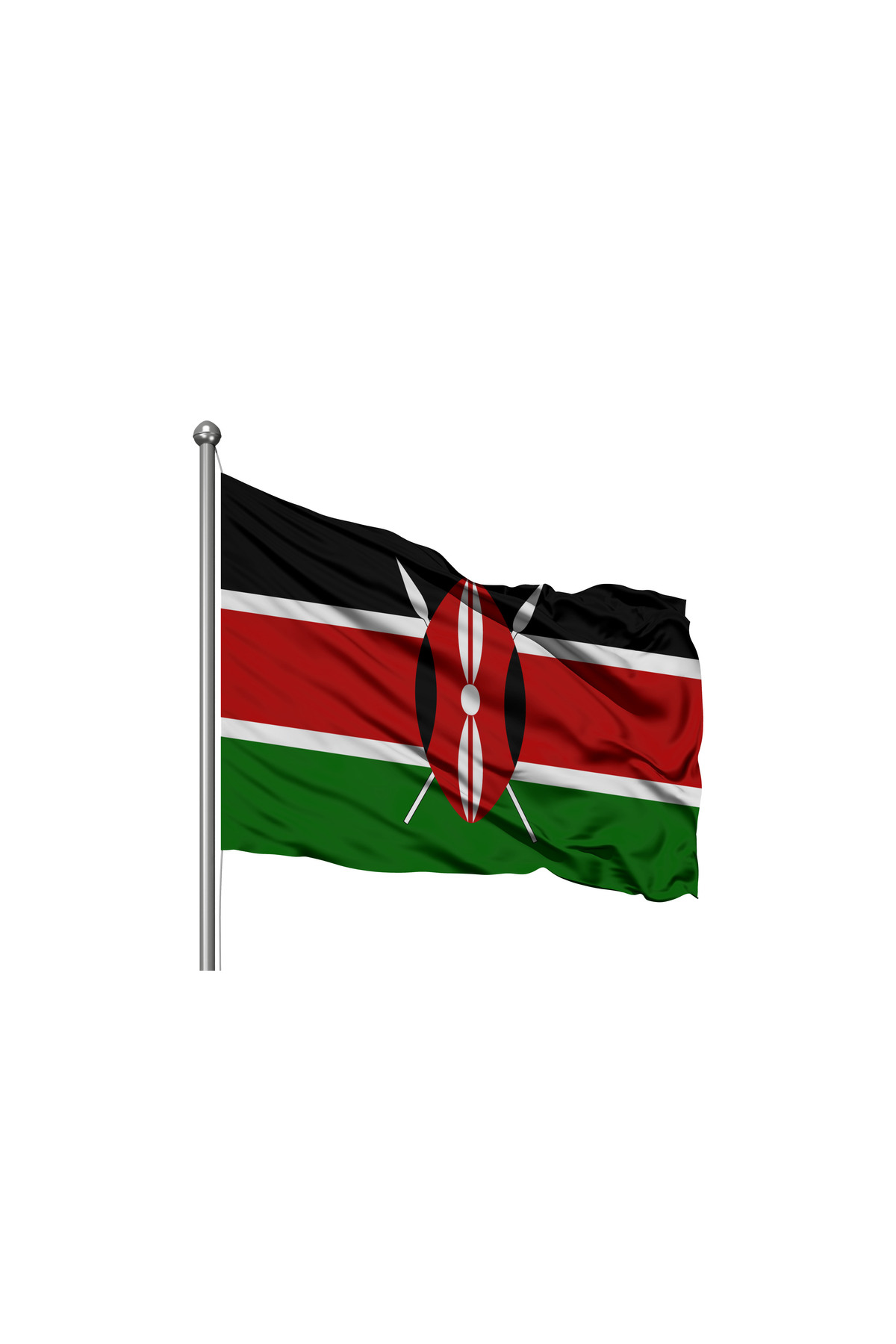 Kenya Devleti Bayrağı - Premium Raşel Kumaş 600x900cm