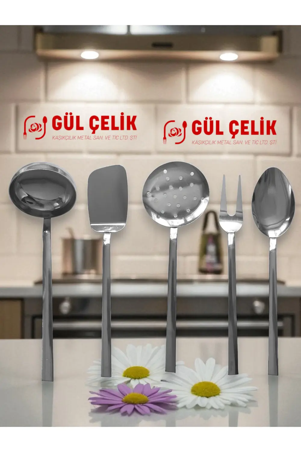 Kepçe Kevgir Servis Seti 5 Parça 18/0 Kalite